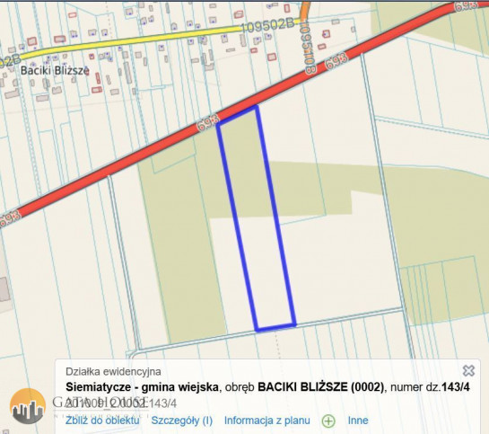 Działka Sprzedaż Baciki Bliższe 1